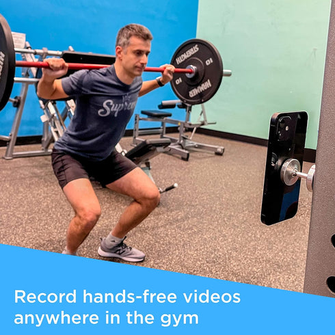 Dual Magnetic Phone Mount & Holder. Attaches magnetically to Metal Surface. Shoot Hands-Free Videos While Working Out. Strong Joints and Magnets. ...