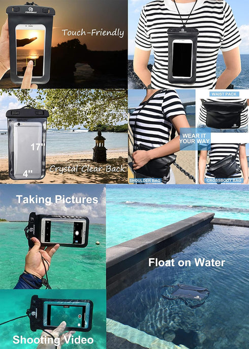 Waterproof Dry Bags Set Of 3 Dry Bag With 2 Zip Lock Seals & Detachable Shoulder Strap, Waist Pouch & Phone Case - Can Be Submerged Into Water - F...