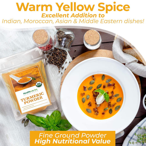 Healthworks Superfoods Organic Turmeric Powder - 8 Oz - Ground Raw Organic, Curcumin, Keto, Paleo, Vegan and Non-GMO...