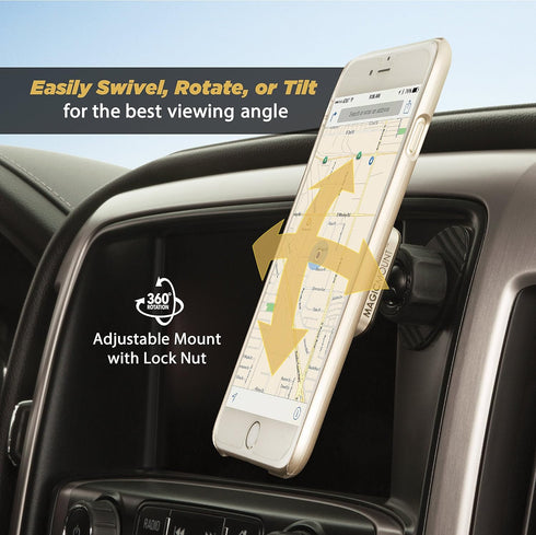 Scosche MPD2PK-UB MagicMount Pro Magnetic Car Phone Holder Mount - 360 Degree Adjustable Head, Universal with All Devices - Dashboard Mount - Pack...