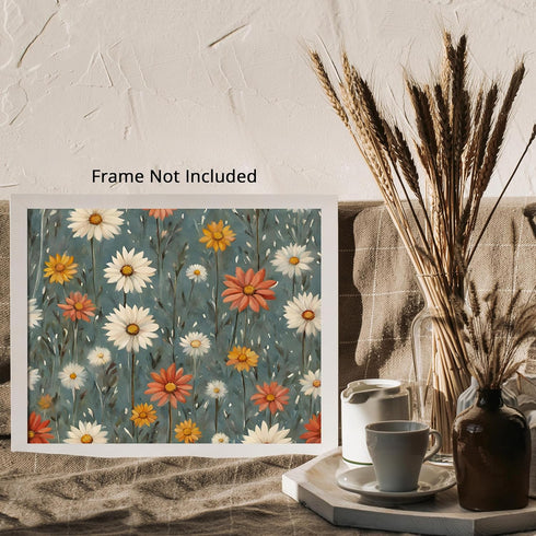 Posterizer 1 pcs-snowy winter flowers scene in oil painting style-5-Landscape & Nature Art-Floral & Botanical Art- Dining Room Decor- unframed wal...
