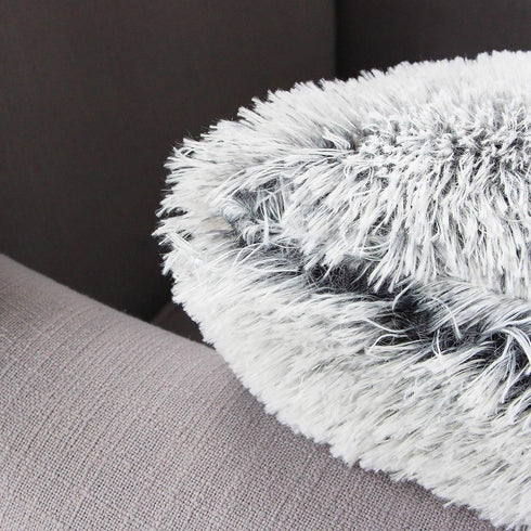 Uhomy 2 Packs Fluffy Accent Pillows Cover 20"x12", Soft Gray Ombre Faux Fur Throw Pillow Case, Modern Luxury Decorative Square Cushion Cover for F...