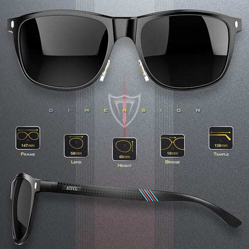 ATTCL Men's Driving Polarized Sunglasses For Men - Al-Mg Metal Frame Ultra Light...