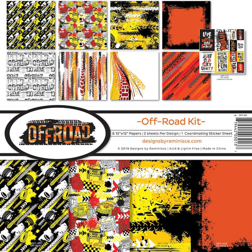 Reminisce Off- Road Scrapbook Collection Kit, Multi Color Palette 12x12 inches...