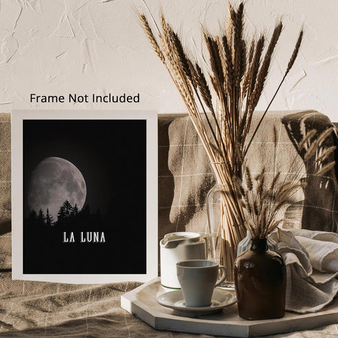 Posterizer 1 pcs-Lunar Full Moon Print-Minimal Dark Design-Landscape & Nature Art-Quotes and Poems-Decor for Home & Office- unframed wall art...