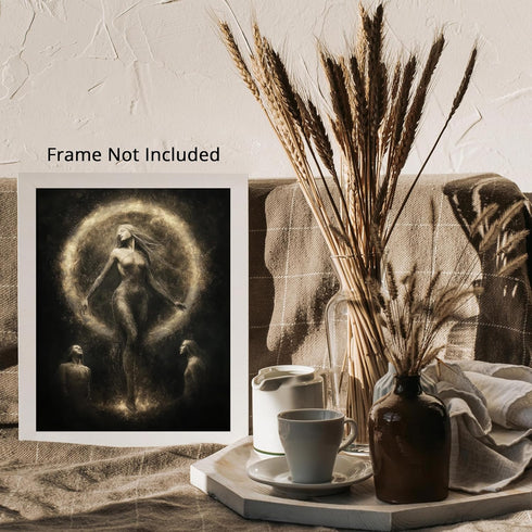 Posterizer 1 pcs-ethereal artwork of a being in cosmic setting 1-Abstract & Modern Art-Living Room Bedroom Decor- unframed wall art...