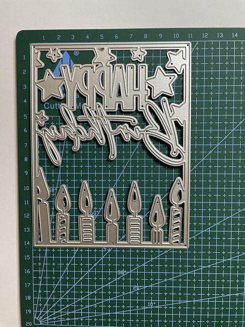 Cutting Dies Metal Stencils Scrapbooking Tool DIY Craft Carbon Steel Embossing Template for Paper Card Making (Happy birthday and candles-14.5x11....