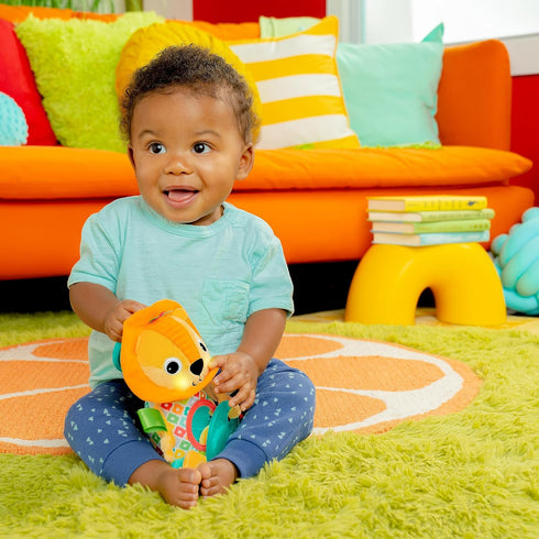 Bright Starts Huggin’ Lights Musical Light Up Toy for Stroller and On-The-Go - Lion - Unisex, Newborn +...
