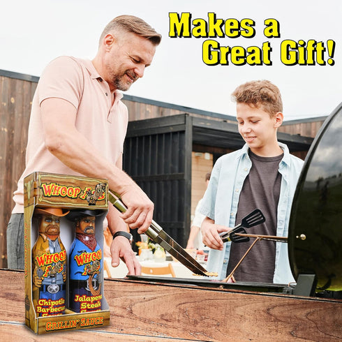Cowboy Premium Grillin' Sauces – 12 Oz. (2 Pack) -BBQ Sauce and Steak Sauce Gourmet Gift Set - Gift for the BBQ Grill Fan...