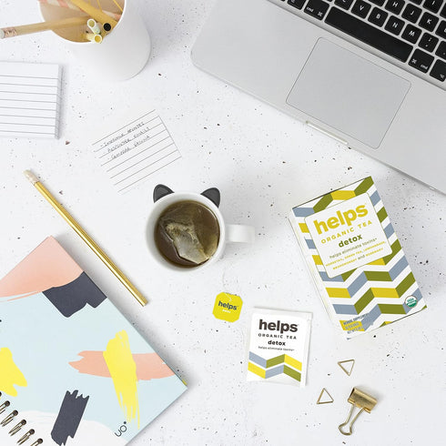 HELPS TEAS | Helps Detox Tea | Organic herbal blend of Horsetail, Green Tea, Herbal Lemon, Ulmaria and Rosemary that facilitate naturally our deto...