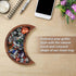 Curawood Crescent Moon Tray - Showcase Your Gems, Healing Stones & Treasures - 6"x3" Wooden Crystal Display Tray, Crystal Holder for Stones Displa...