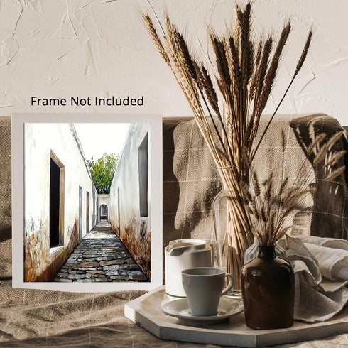Posterizer 1 pcs-quiet Mediterranean or North African village alleyway 3-Photography Art Gift for Men Women Entrepreneur Teens Decor for Home & O...