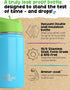Kids Water Bottle - 12oz Blue | Leak Proof With Straw & Handle | 24 Hours Cold | Insulated, Double Wall Stainless Steel | Easy Sip Toddler Cup | C...