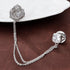 Silver Tone Crystal Rose Flower Brooches Pins with Chain Tassel Collar Lapel Pin Sweater Guard Clip Pin...
