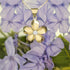 Honolulu Jewelry Company 14K Yellow Gold Plated Sterling Silver CZ Plumeria Flower Nature Pendant Necklace with 18" Box Chain...