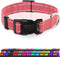 2 Pack Reflective Dog Collar, Soft Pet Collar for Female Male Dogs, Adjustable Comfortable Puppy Collar for Small Medium Large Dogs, Pink M...