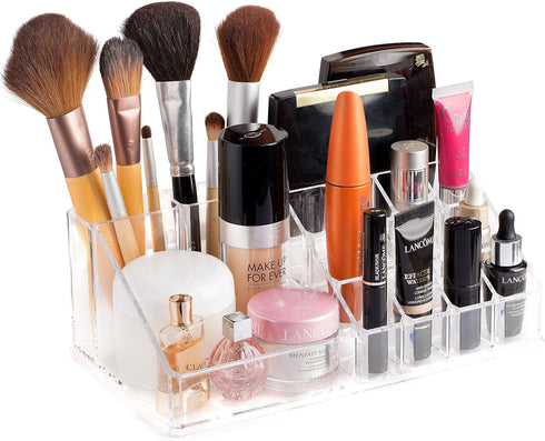 Masirs Clear Cosmetic Storage Organizer, Easily Sort Make-up, Jewelry & Hair Accessories, Looks Elegant on Your Vanity, Bathroom Counter or Dresse...