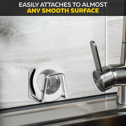 NADOBA Stainless Steel Sponge Holder for Kitchen Sink – Compact & Durable, Easy to Install, Keeps Sponge Dry, Saves Storage Space, Suitable for Me...