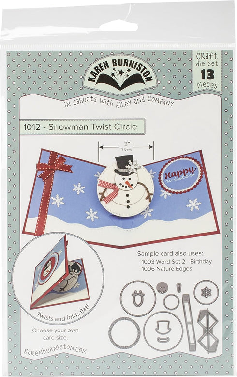 KB Riley 1012 Karen Burniston Dies-Snowman Twist Circle Pop-Up...