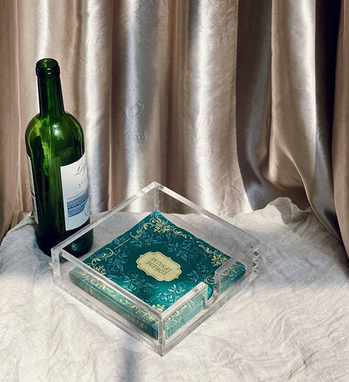 IEEK Acrylic Cocktail Paper Napkin Holder,Decorative Clear Cocktail Napkin Caddy Beverage Napkin holder,Pack of 1...