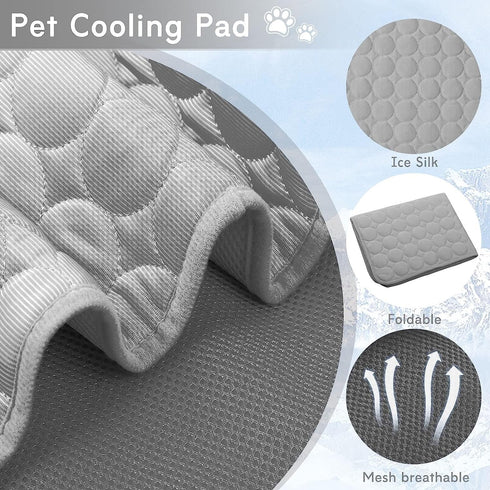 Dog Cooling Mat Cooling Pad for Dog, Washable Cooling Blanket Cushion for Kennel Sofa Bed Floor Car Seats,Travel Summer Dog Pad Made of Ice Silk (...