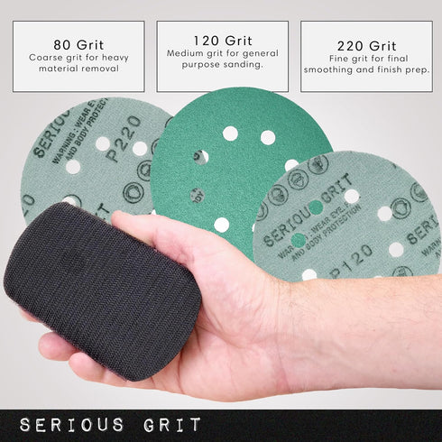 Lunar Block 5-Inch Hand Sanding Pad - Fits 5" Hook & Loop Sandpaper Discs - Patent-Pending Ergonomic Design for Woodworking, Furniture Refinishing...