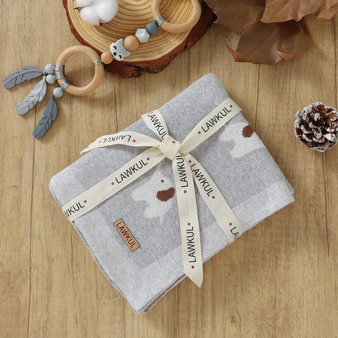 LAWKUL Baby Blankets 100% Cotton Babies Blanket Elephant Neutral Soft Breathable Blanket Neutral for Newborn Boy Girl Grey...