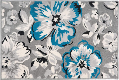 Rugshop Modern Floral Design Area Rug for Living Room,Bedroom,Home Office,Kitchen Non Shedding Area Rug 2' X 3' Blue...