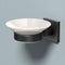 Gatco 1942MX Elevate Soap Dish Holder Matte Black | Wall Mounted 4.31" W X 2.10" H X 5.25" D Porcelain Round White Soap Dish with Matte Black Base...