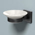 Gatco 1942MX Elevate Soap Dish Holder Matte Black | Wall Mounted 4.31" W X 2.10" H X 5.25" D Porcelain Round White Soap Dish with Matte Black Base...