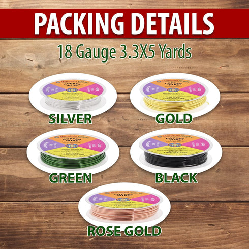 Mandala Crafts 18 Gauge Copper Wire for Jewelry Making Beading Wire - Assorted Copper Crafts Wire Bendable Beading Jewelry Wires for Wrapping - 16...