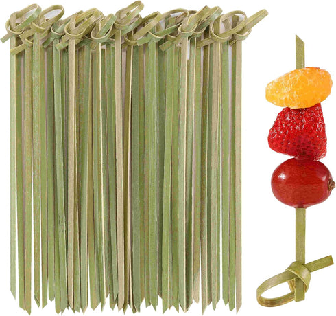 100 PCS Cocktail Picks, 4.7 Inch Toothpicks for Appetizers, Natural Bamboo Knot Skewers, Mini Food Sticks, Fancy Tooth Picks for Drinks,Fruit,Char...