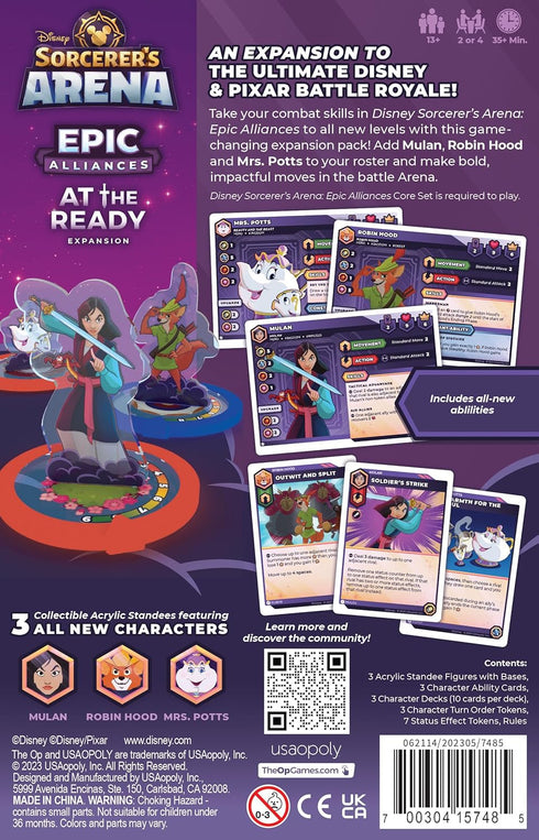 Disney Sorcerer’s Arena: Epic Alliances At The Ready Expansion | Featuring Robin Hood, Mrs. Potts, and Mulan | Officially Licensed Disney Strategy...