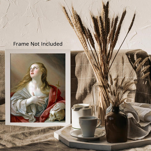 Posterizer 1 pcs-The Penitent Magdalene c. 1635 painting poster-Religious Posters-Gifts for Christians -Decor for Church, Sunday School Classroom-...