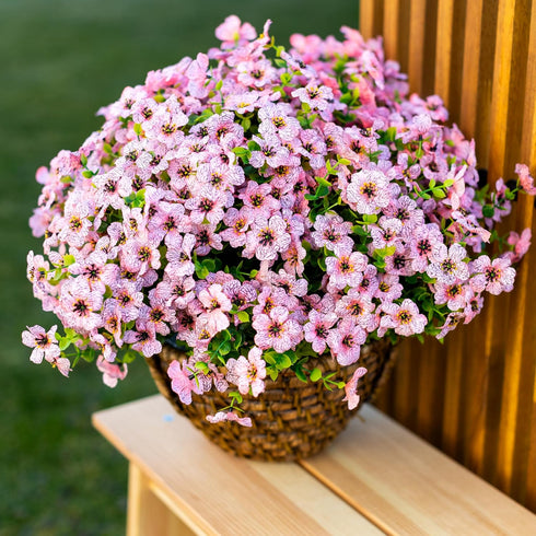 Artificial Flowers for Outdoors Fake Plants - 16 Bundles Faux Outside Greenery Boxwood No Fade Plastic Shrubs Fall Decor Farmhouse Home Garden Tha...