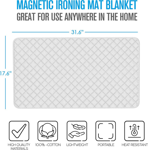 Houseables Ironing Mat, Ironing Pad, Iron Mat, Iron Pad, Dryer Top Protector, Magnetic, Portable, Blanket Cover for Table Top, Countertop, Washer,...