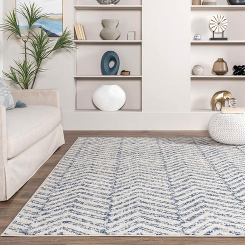 nuLOOM Rosanne Transitional Striped Runner Rug, 2' 8" x 8', Blue...