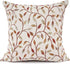 YOUR SMILE Classical Embroidery Jacquard Beige Leaf Pattern Square Decorative Throw Pillow Case Cushion Cover 18 x 18 inch...
