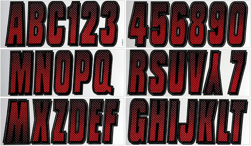 Hardline Products Series 300 Factory Matched 3-Inch Boat & PWC Registration Number Kit, Red/Black - REBKG300...