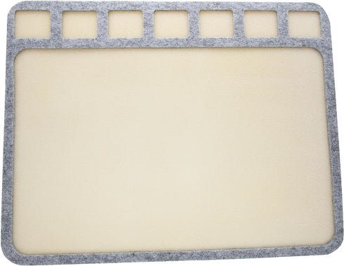 The Beadsmith Seed Bead Treasure Mat – 14” x 11” (35.6 x 27.9cm) – Soft Surface, 7 Compartments, Raised Border – Perfect for Working on Seed Bead ...