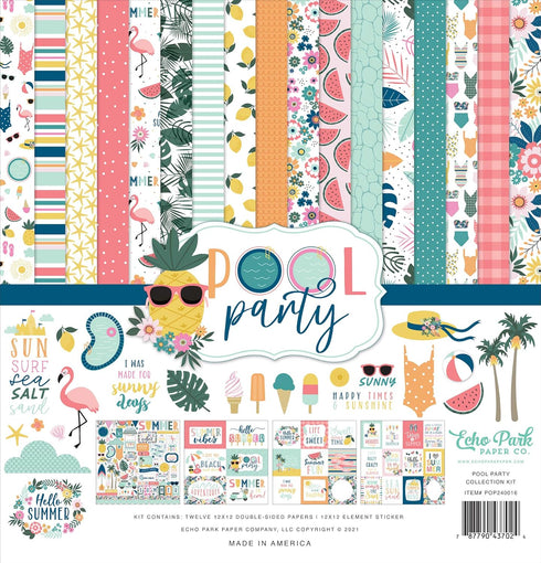 Echo Park Paper Company Pool Party Collection Kit Paper, 12-x-12-Inch...