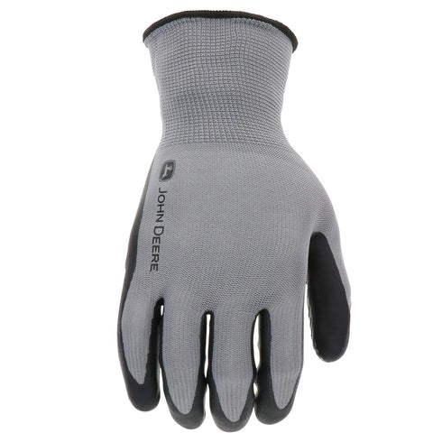 John Deere JD37215-L Men's Nitrile Textured Grip, Abrasion Resistant, Slip Resistant, Gray, Black, Large...