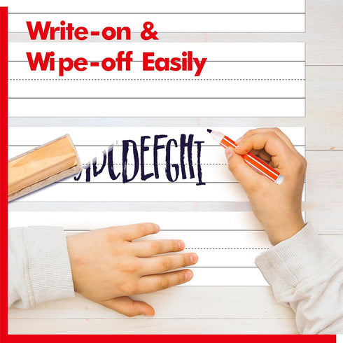 10 Pack Magnetic Sentence Strips, Dry Erase Writing Strip Erasable & Writable Lined Sentence Learning Strip for Classroom Learning Tool School, Of...