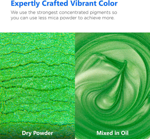 Rolio Premium Mica Powder - Parakeet Green (50G / 1.76oz) - 1 Jar of Green Pigment Powder for Epoxy Resin, Dye, Soap Making, Nail Polish, Paint, C...