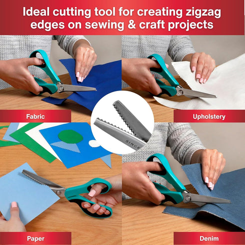 SINGER ProSeries 9" Pinking Shears - Heavy-Duty Stainless Steel - Zigzag Cut for No-Fray Fabric, Sewing & Craft Edging...