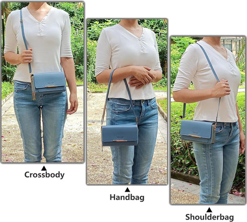 PORT&LOTUS Crossbody Handbag for Women PU Leather Bag...