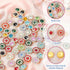 200 Pieces Flatback Rhinestones 12 mm 14 mm Flower Shape Claw Cup Sew on Rhinestone Buttons Crystal Glass Flower Multicolor Jeweled Buttons for Cr...