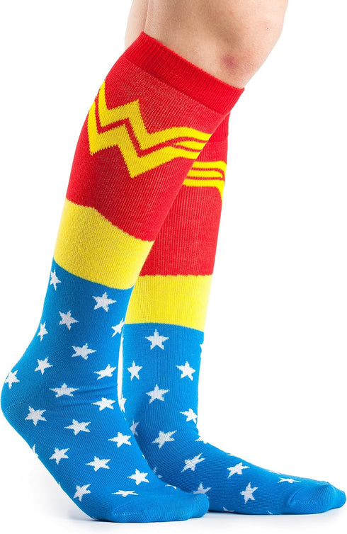 DC Comics Wonder Woman Lighter Blue Uniform Knee High Socks...