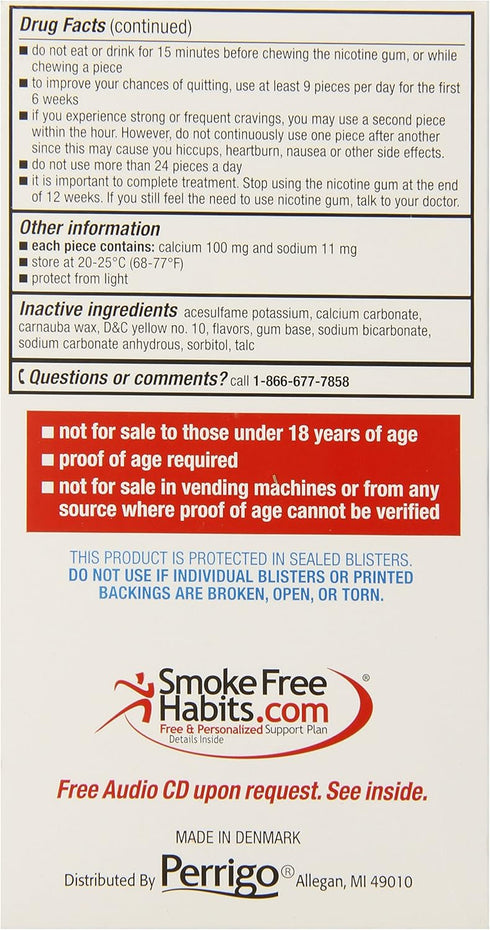 GoodSense Nicotine Polacrilex Uncoated Gum 4 mg (nicotine), Mint Flavor, Stop Smoking Aid; quit smoking with nicotine gum, 110 Count...