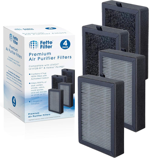 Fette Filter - LV-H128 True HEPA H13 Replacement Filter Compatible with LEVOIT LV-H128-RF/Valkia PU-P02 / PUURVSAS HM669A / ROVACS RV60 Air Purifi...